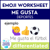 Spanish Me gusta Deportes (Sports) Emoji Puzzles Worksheets