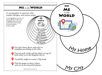 Me in the World Flip Book Geography Activity by Learn At First Site