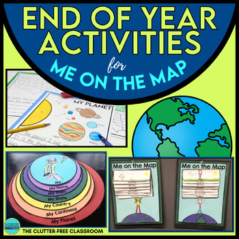 Preview of End of the Year Craft Activity Last Week of School Me on the Map Skills Review
