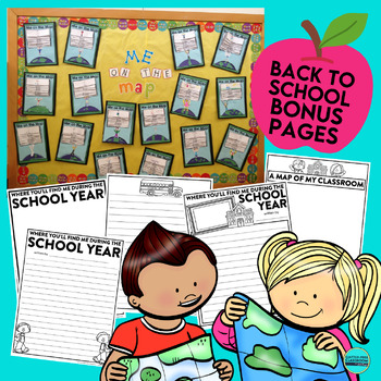 Back to School Craft ALL ABOUT ME worksheets | ME ON THE MAP ACTIVITY ...