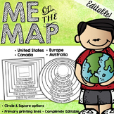 Me on the Map Circle Book {EDITABLE!}