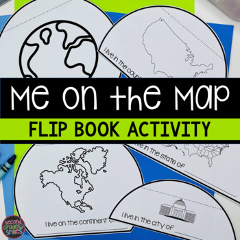 Preview of Me on the Map Flip Book - Map Skills Geography Activity