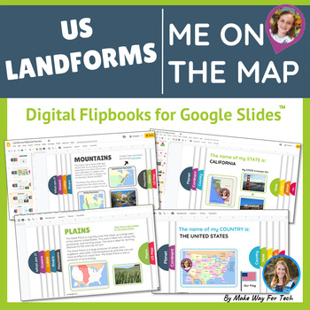 Preview of Me on the Map Flip Book | US Landforms | Landforms Activities | Google Classroom