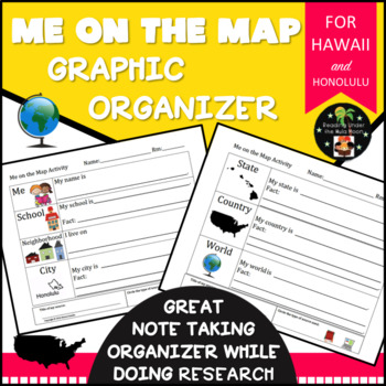 Preview of Me on the Map by Joan Sweeney Graphic Organizer - Hawaii & Honolulu