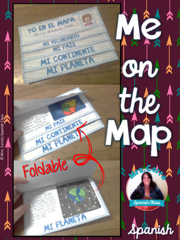 Preview of Me on the map foldable {SPANISH} -Yo en el mapa-