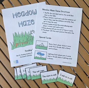 Preview of Meadow Maze Reading Game- Bundle