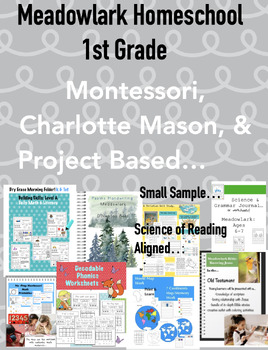 Preview of Meadowlark Montessori Homeschool 1st Grade (Science of Reading Aligned)