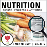 Preview of Nutrition Unit: Health lessons + Activities- Sugar, Healthy Eating, Food Choices
