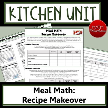 Preview of Meal Math: Recipe Makeover