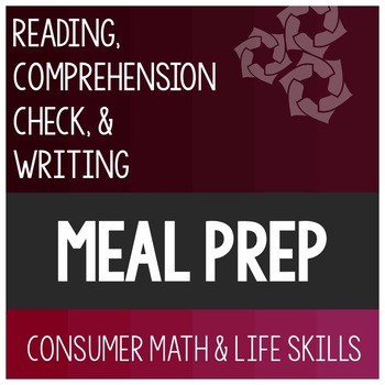 Preview of Meal Preparation Reading Passage Consumer Math Special Education