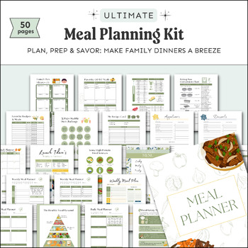 Meal Planner Printable Set by Mindfulmazing | TPT