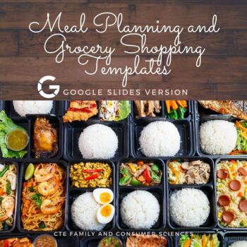 Preview of Meal Planner and Grocery Shopping Templates - Google Slides Version