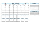 Meal Planning Calendar - Excel Spreadsheet