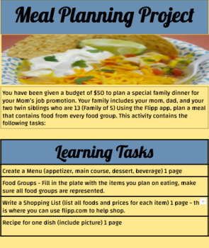 Preview of Meal Planning Hyper Doc Lesson