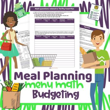 Preview of Meal Planning Sample Pack - Menu Math and More