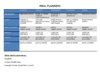 Preview of Meal Planning Saves Money