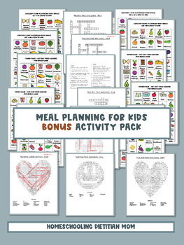 Preview of Meal Planning for Kids Bonus Activities Book