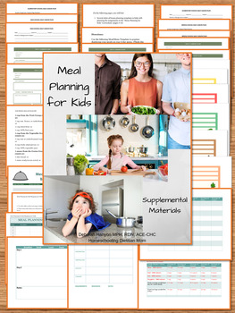 Preview of Meal Planning for Kids Planning Pack