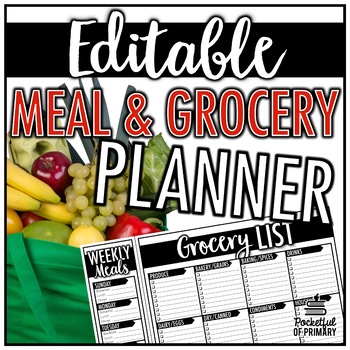 Preview of Meal and Grocery Planner | EDITABLE