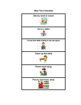 Preview of Meal time visual schedule