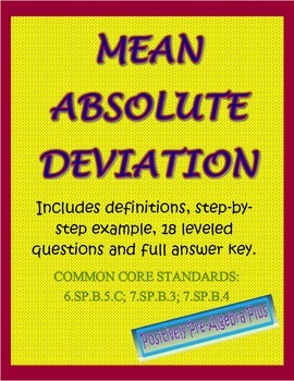 Preview of Mean Absolute Deviation