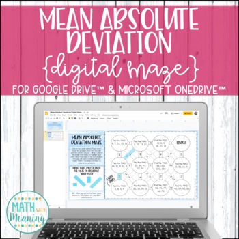 Preview of Mean Absolute Deviation DIGITAL Maze Activity for Google Drive Distance Learning