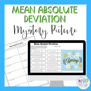 Preview of Mean Absolute Deviation Digital Activity Mystery Picture and Worksheet