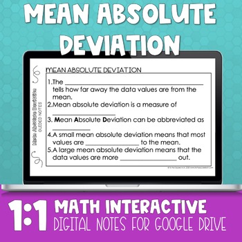 Preview of Mean Absolute Deviation Digital Notes