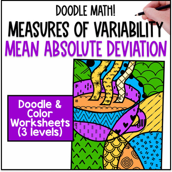 Preview of Mean Absolute Deviation | Doodle Math Color by Number | Measures of Variability