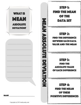 Preview of Mean Absolute Deviation Foldable Note-Taking Guide