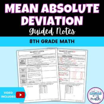 Preview of Mean Absolute Deviation Guided Notes Lesson