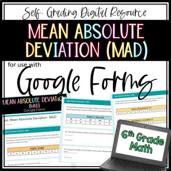 Preview of Mean Absolute Deviation MAD - 6th Grade Math Google Form