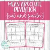 Mean Absolute Deviation MAD Cut and Paste Worksheet Activi