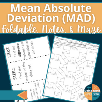 Preview of Mean Absolute Deviation (MAD) Foldable Notes and Activities