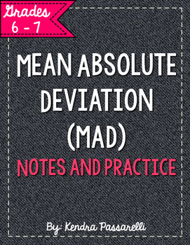 Preview of Mean Absolute Deviation {MAD} Notes and Practice