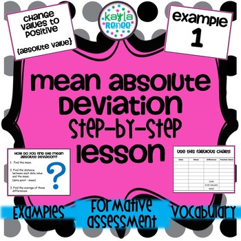 Preview of Mean Absolute Deviation (MAD) Lesson Step-by-Step: 7.SP.3