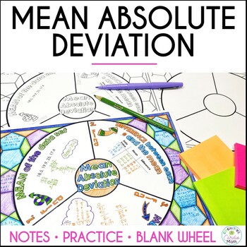 Preview of Mean Absolute Deviation Guided Notes Doodle Math Wheel