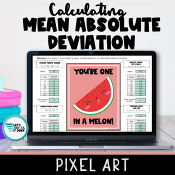 Preview of Mean Absolute Deviation Pixel Art Scaffolded Activity | Google Classroom