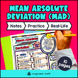 Mean Absolute Deviations Guided Notes with Doodles | Measu