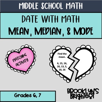 Mean & Median: Heart Match Up by Brooklyn's Brightest | TpT