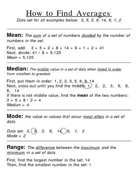 mean median mode examples