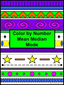 Preview of Mean Median Mode Color by Number Aztec (Distance Learning)