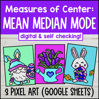 Preview of Mean Median Mode Digital Pixel Art | Measures of Center | Central Tendency