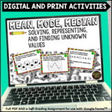 Mean Median Mode Digital and Printable Activity