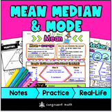 Mean Median Mode Guided Notes & Doodles | Measures of Cent