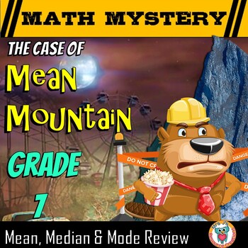 Preview of Mean, Median, & Mode Math Mystery Activity - 7th Grade Math Review Game