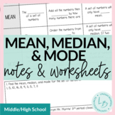 Mean, Median, Mode Notes and Worksheets (Measures of Centr