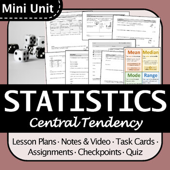 Preview of BC Math 8 Measures of Central Tendency Mini Unit, Engaging, Differentiated