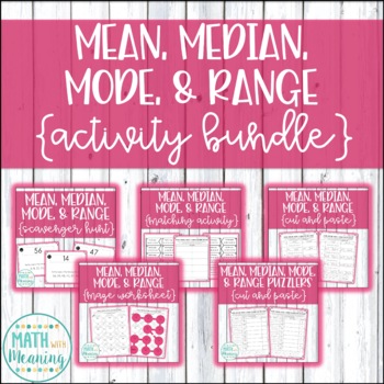 Preview of Mean, Median, Mode, & Range Activity Bundle - 5 Fun Activities