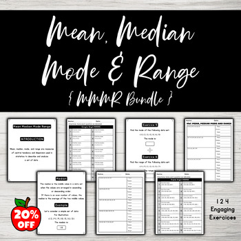 Preview of Mean Median Mode Range Activity MMMR Bundle (Measures of Central Tendency)